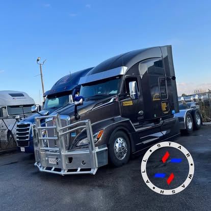 Freshly detailed commercial truck exterior